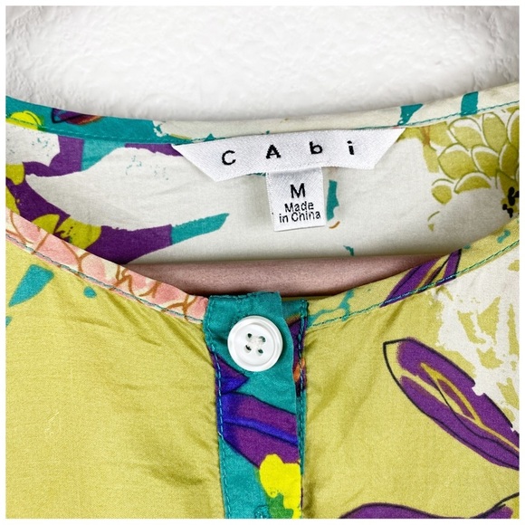 CAbi Poetry Silk Floral Print Tunic Size Medium‎ - Picture 8 of 12